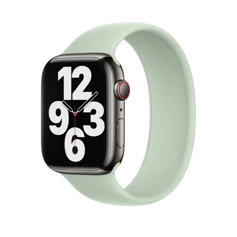 Apple Watch 41mm Mineral Green Solo Loop Band 45mm Mineral Green Stretchable Liquid Silicone Strap