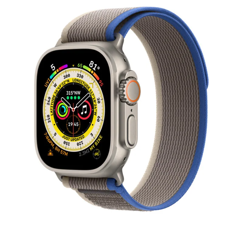 49mm Blue/Gray Trail Loop Band Apple Watch Trail Loop Replacement Strap 45mm