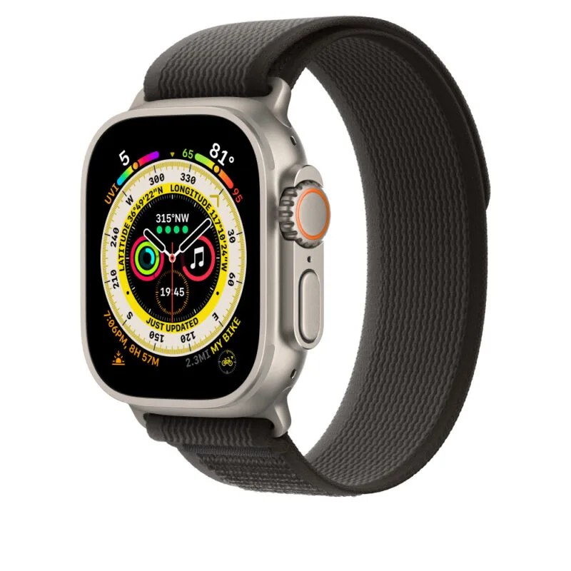49mm Black/Gray Trail Loop Band Apple Watch Trail Loop Replacement Strap 45mm