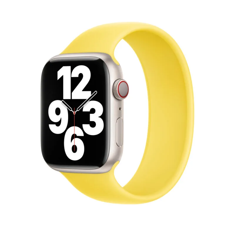 Apple Watch 41mm Canary Yellow Solo Loop Band 45mm Canary Yellow Stretchable Liquid Silicone Strap