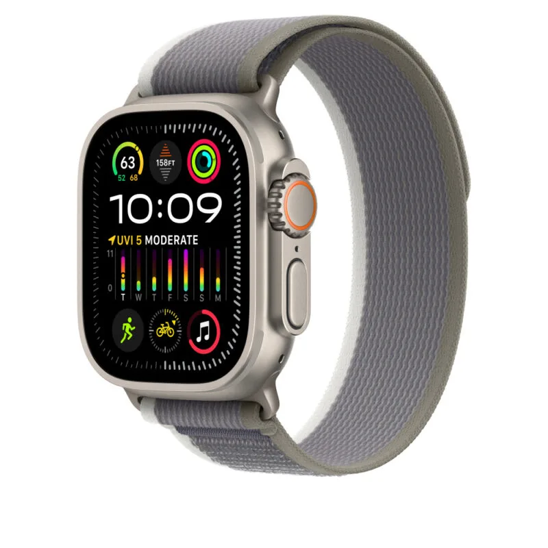 49Cinturino sostitutivo Trail Loop verde/grigio da 45 mm per Apple Watch Trail Loop