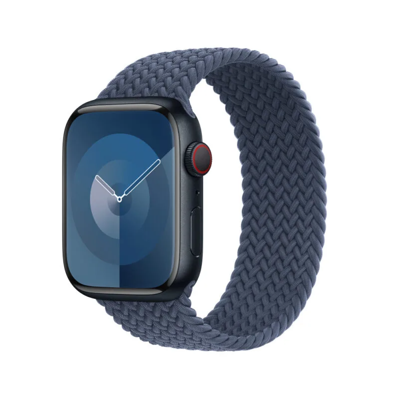 Apple Watch 41mm Storm Blue Braided Solo Loop Band 45mm Storm Blue Stretchable Braided Solo Loop Strap