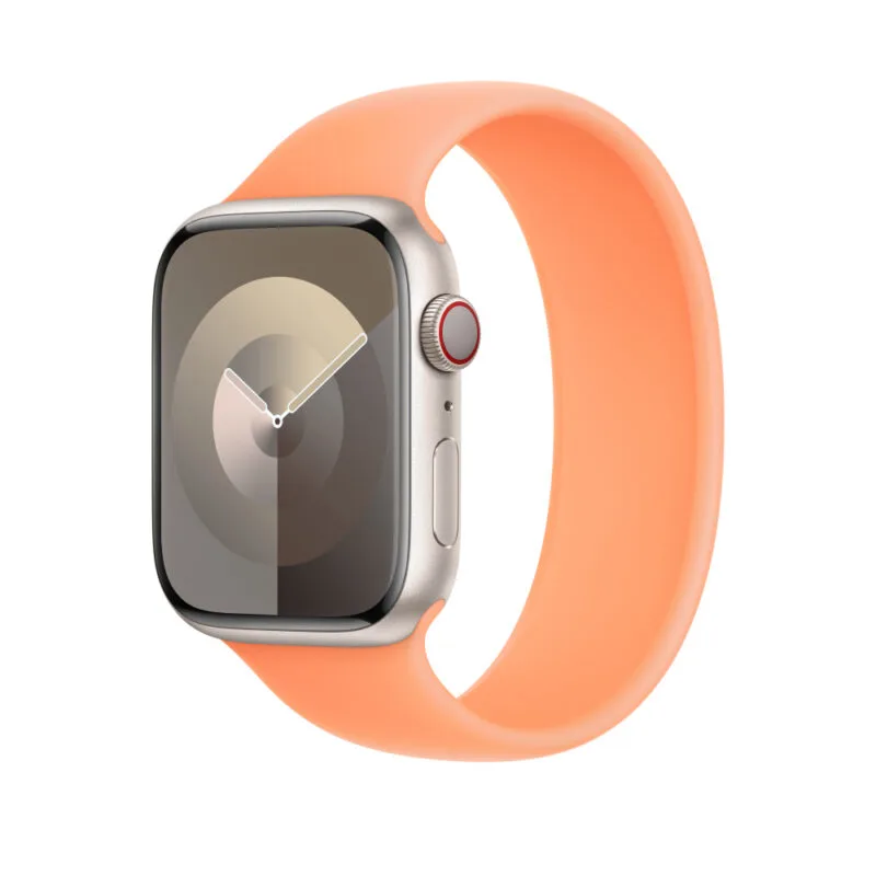 Apple Watch 41mm Orange Sorbet Solo Loop Band 45mm Orange Sorbet Stretchable Liquid Silicone Strap