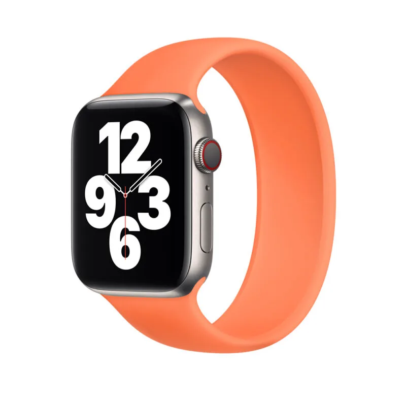 Apple Watch 41mm Kumquat Solo Loop Band 45mm Kumquat Stretchable Liquid Silicone Strap