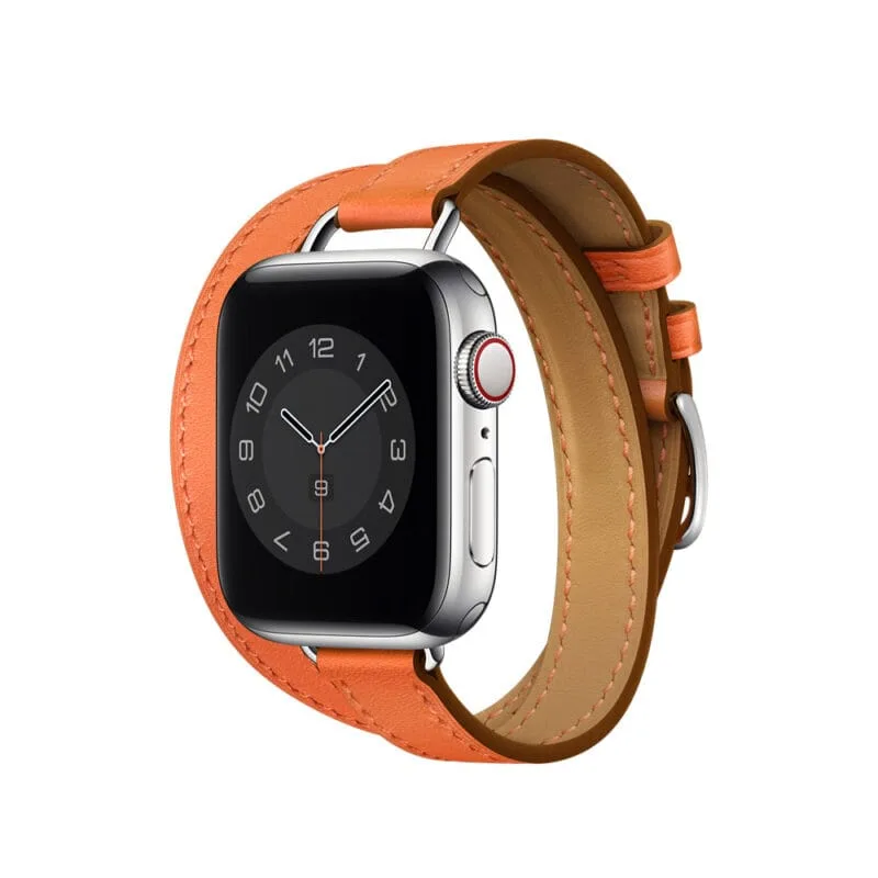 Apple Watch Strap 41mm Fauve Attelage Double Tour Leather Band 45mm