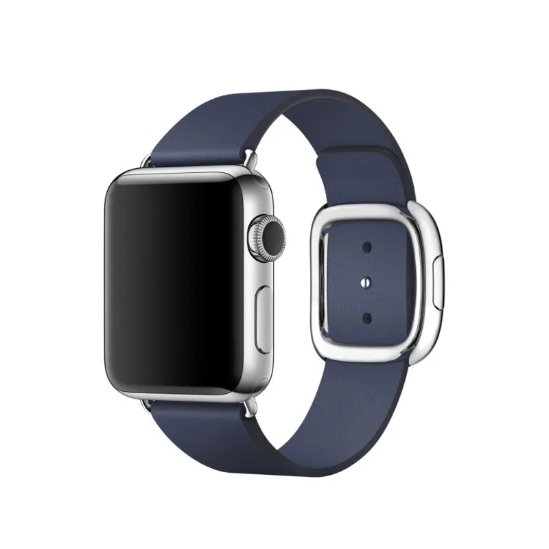 Apple Watch 스트랩 41mm 미드나잇 블루 모던 버클 45mm 가죽 밴드