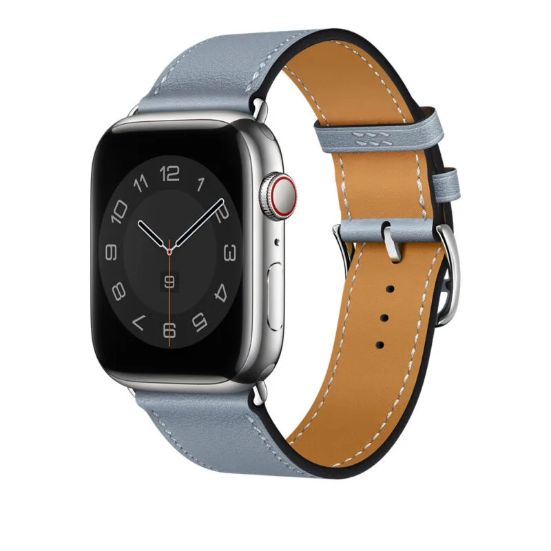 Apple Watch Strap 41mm Bleu Lin Single Tour Leather Band 45mm