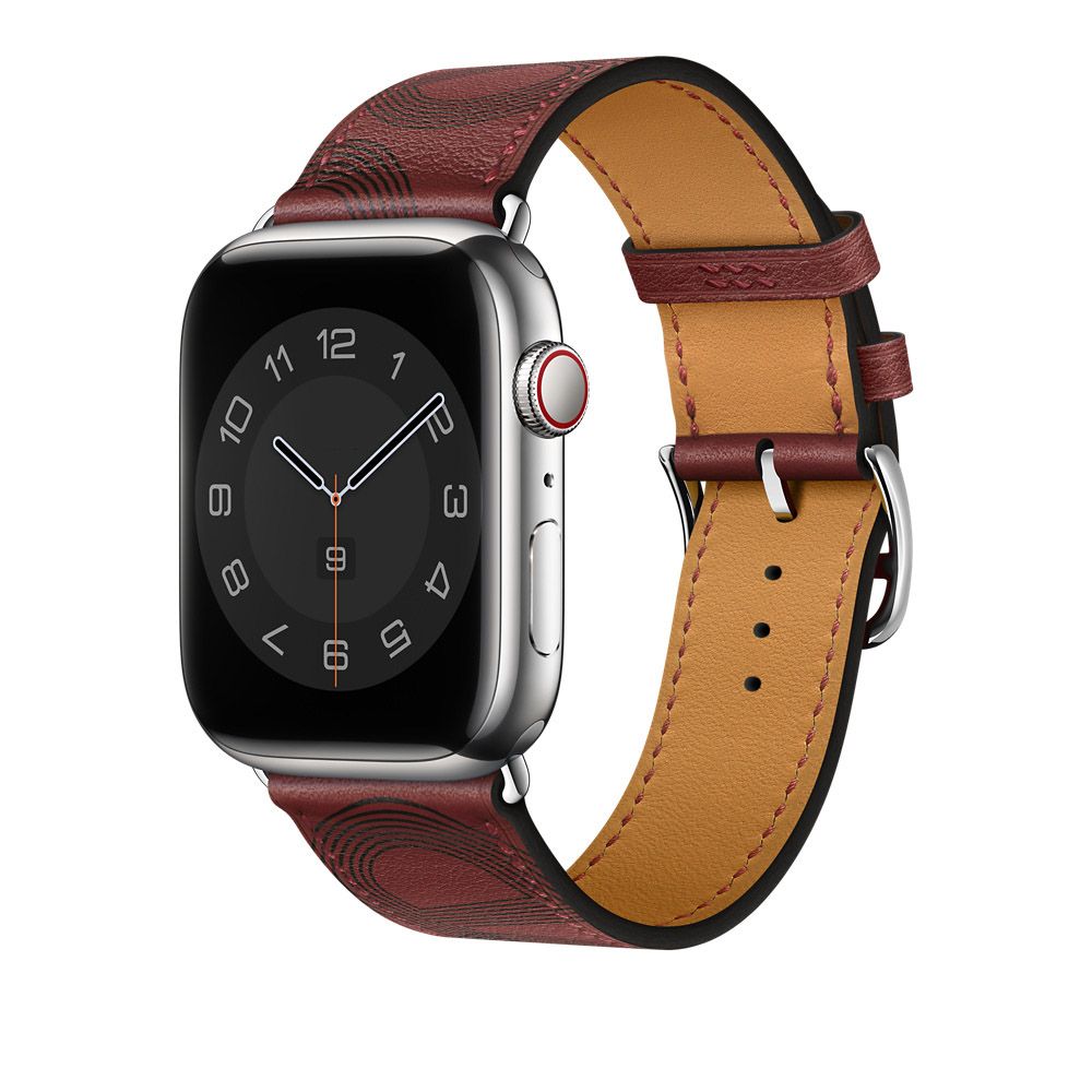 Correa de un solo recorrido para Apple Watch, pulsera de cuero