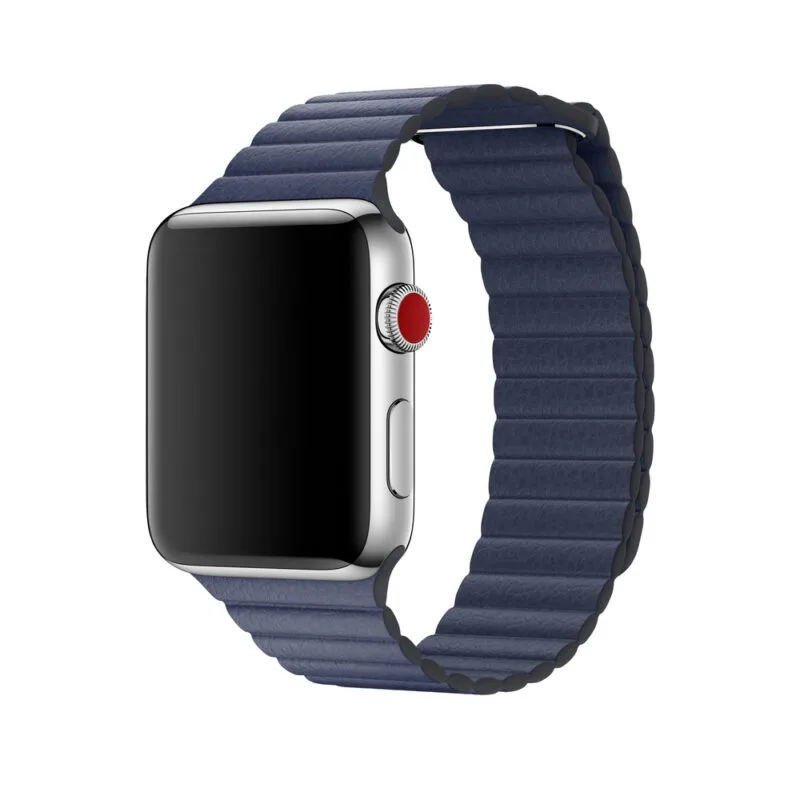 Apple Watch Strap 41mm Midnight Blue Leather Loop Band 45mm