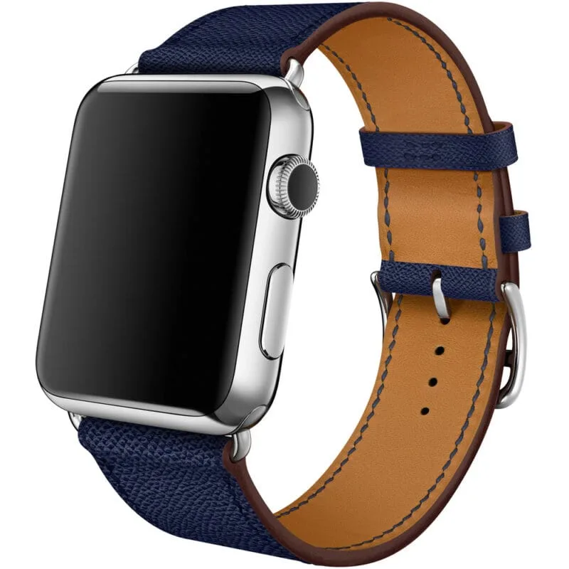 Apple Watch Strap 41mm Bleu Saphir Single Tour Leather Band 45mm