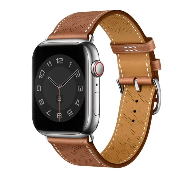 Apple Watch Strap 41mm Gold H Diagonal Single Tour Leather Band 45mm