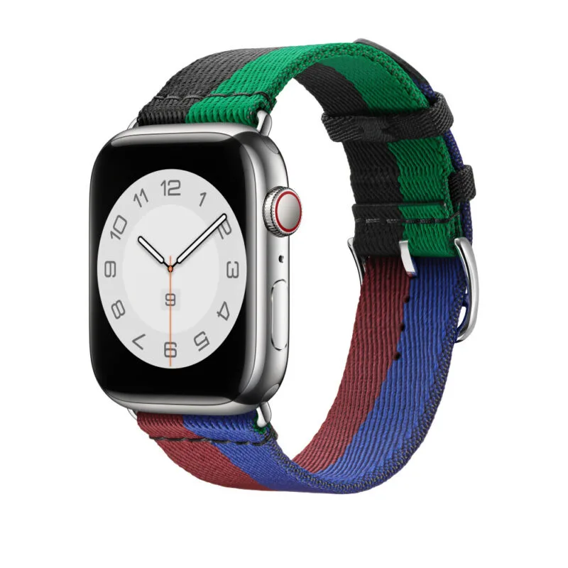 Apple karóra szíj 41mm piros H/kék zafír Single Tour nylon szíj 45mm