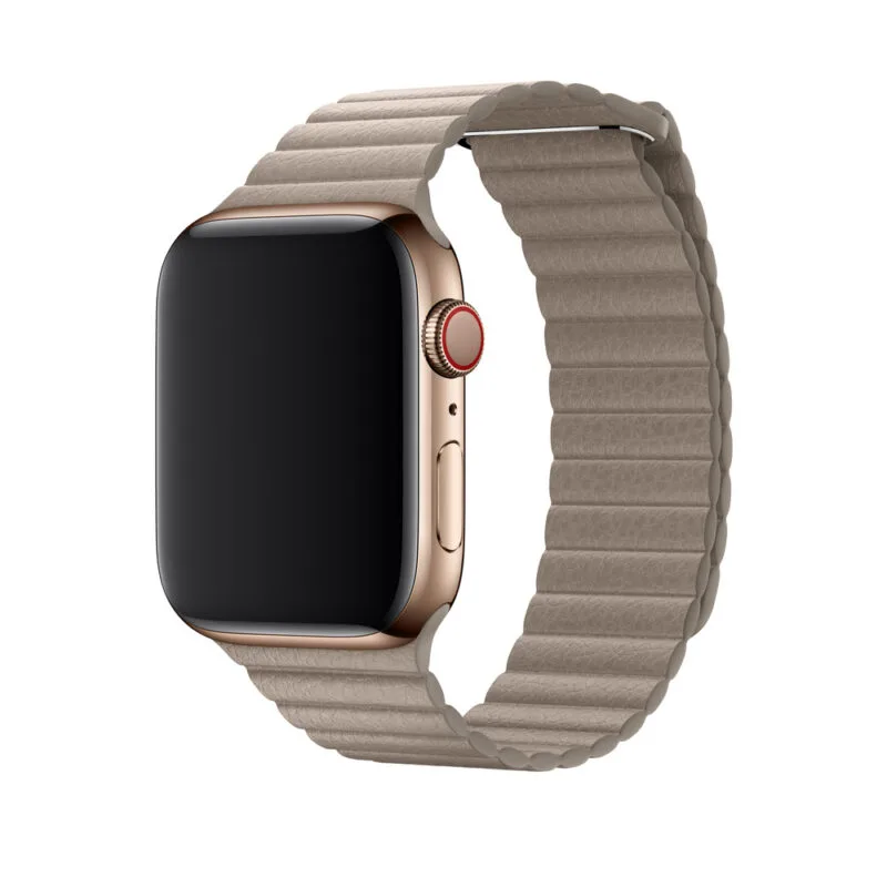 Apple Watch Strap 41mm Stone Gray Leather Loop Band 45mm