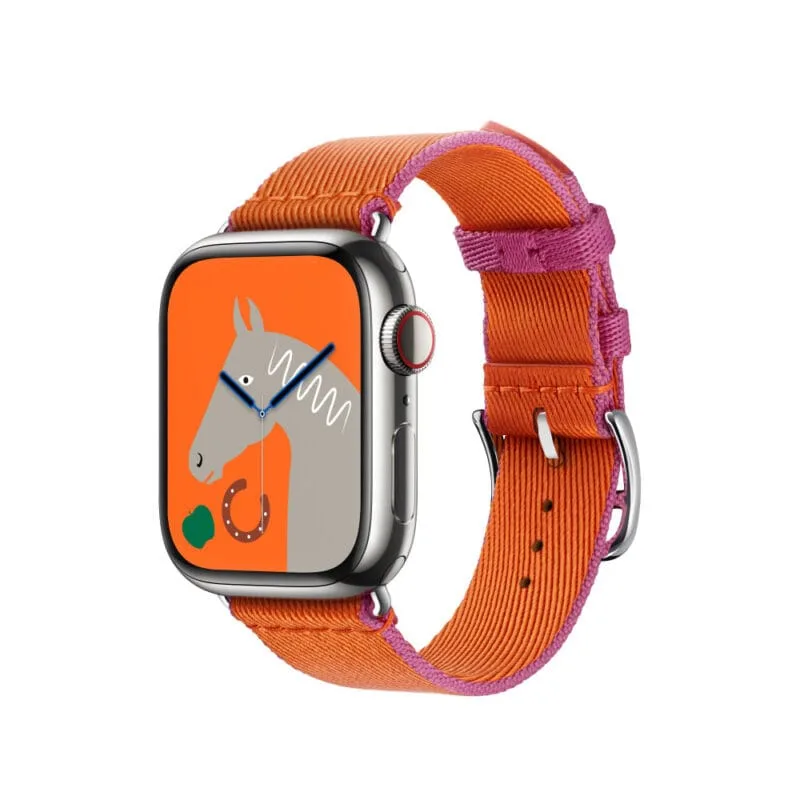 Apple Watch Strap 41mm Orange/Rose Mexico Twill Jump Single Tour Nylon Band 45mm
