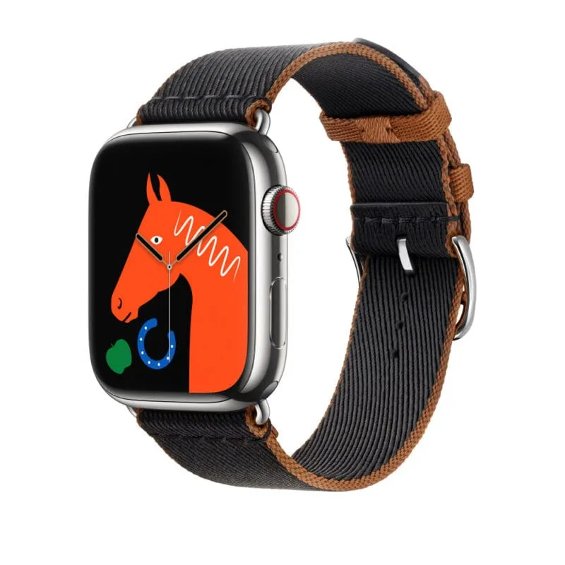 Apple Watch Strap 41mm Noir/Gold Twill Jump Single Tour Nylon Band 45mm