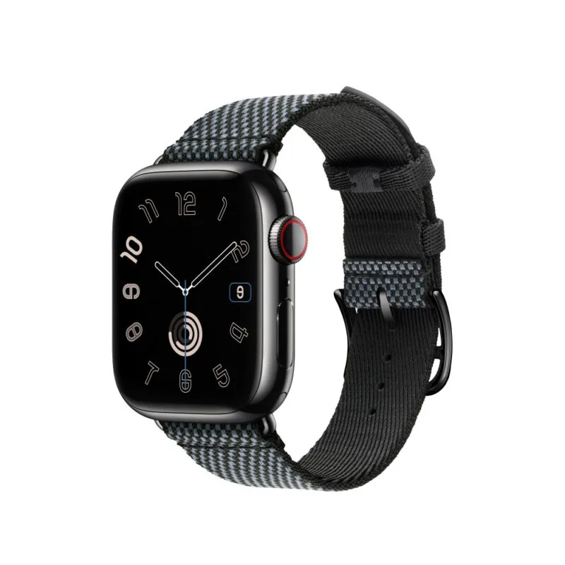 Pasek do zegarka Apple 41 mm Noir Denim Toile H Pojedynczy nylonowy pasek 45 mm