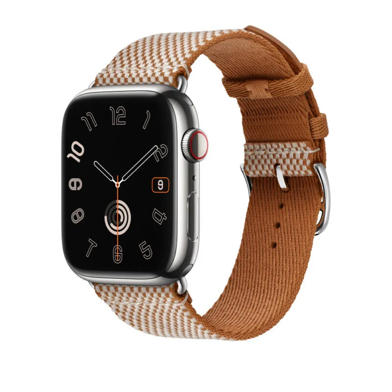 Apple Watch Strap 41mm Gold Ecru Toile H Single Tour Nylon Band 45mm