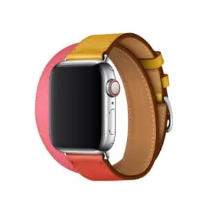 Apple Watch-rem 41 mm Amber/Capucine/Rose Azalea Double Tour skinnbånd 45 mm
