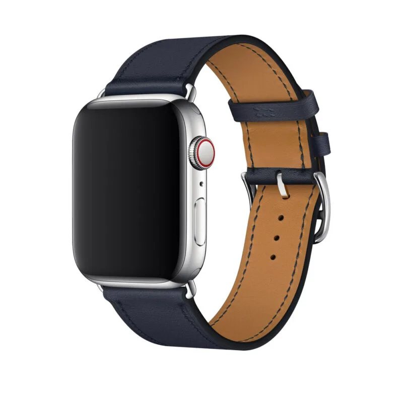 Apple Watch Strap 41mm Blue Indigo/Rouge Single Tour Leather Band 45mm