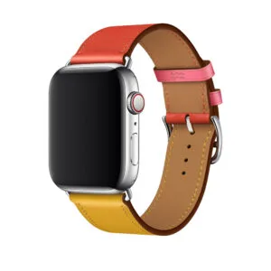 Apple Watch ストラップ 41mm アンバー/カプシーヌ/ローズアザレ シングル ツアー レザーバンド 45mm