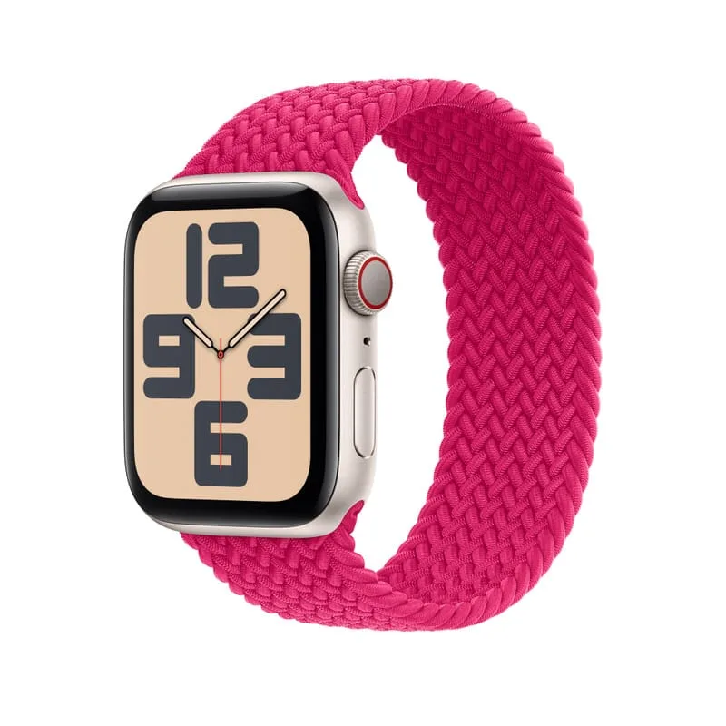 Apple Watch Braided Solo Loop Raspberry Stretchable Braided Solo Loop Strap 41mm / 45mm