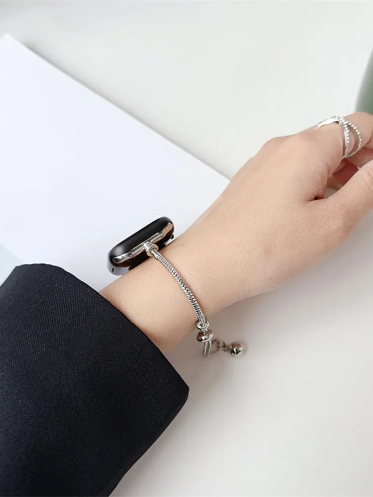 Beaded Bracelet Stainless Steel Watch Band for Apple Watch & Samsung Watch