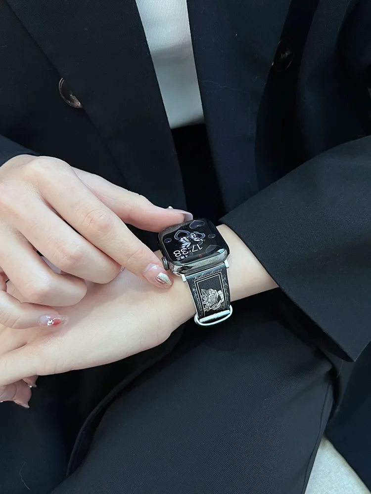 Camellia Pattern Leather Band - 画像 (2)