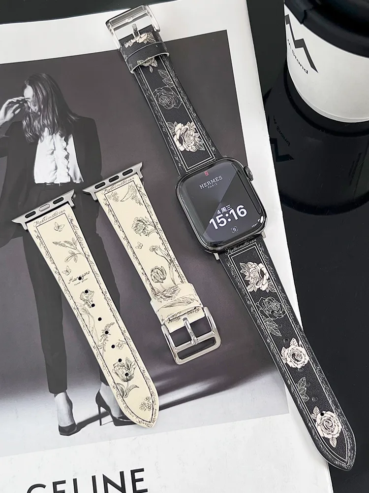 Camellia Pattern Leather Band - 画像 (4)