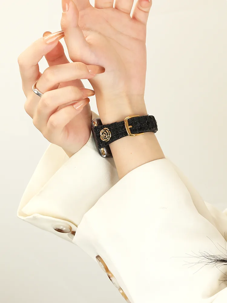 Camellia Rivet Curve Leather Band - Εικών 3