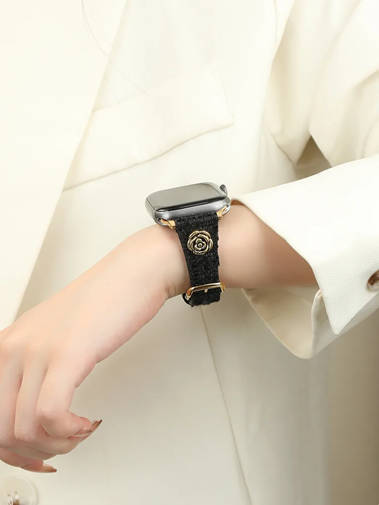 Camellia Rivet Curve Leather Band - Εικών 4