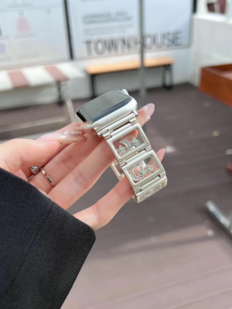 Stars and Moon Transparent Window Stainless Steel Band - Image 4