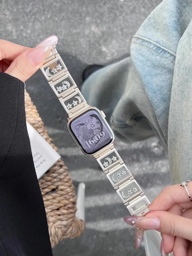Stars and Moon Transparent Window Stainless Steel Band - Image 6
