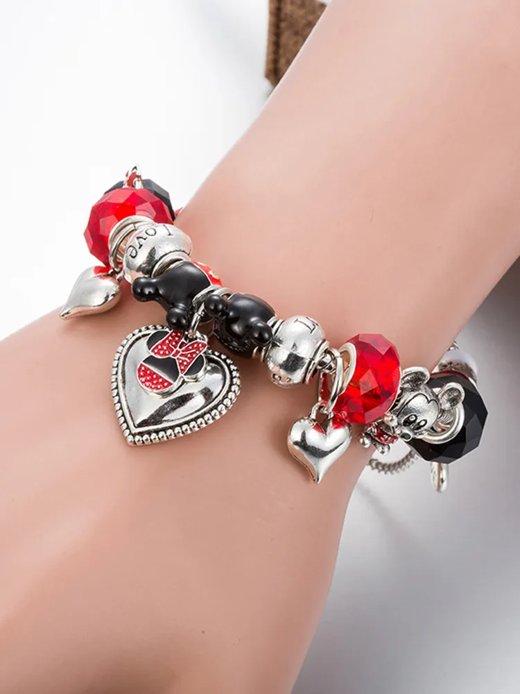 Mickey and Love Pendant Crystal Beaded Band - Image 2