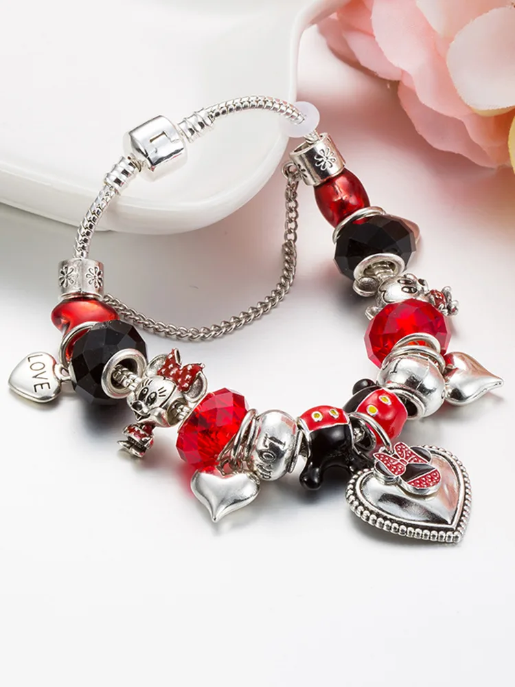 Mickey and Love Pendant Crystal Beaded Band - Image 3