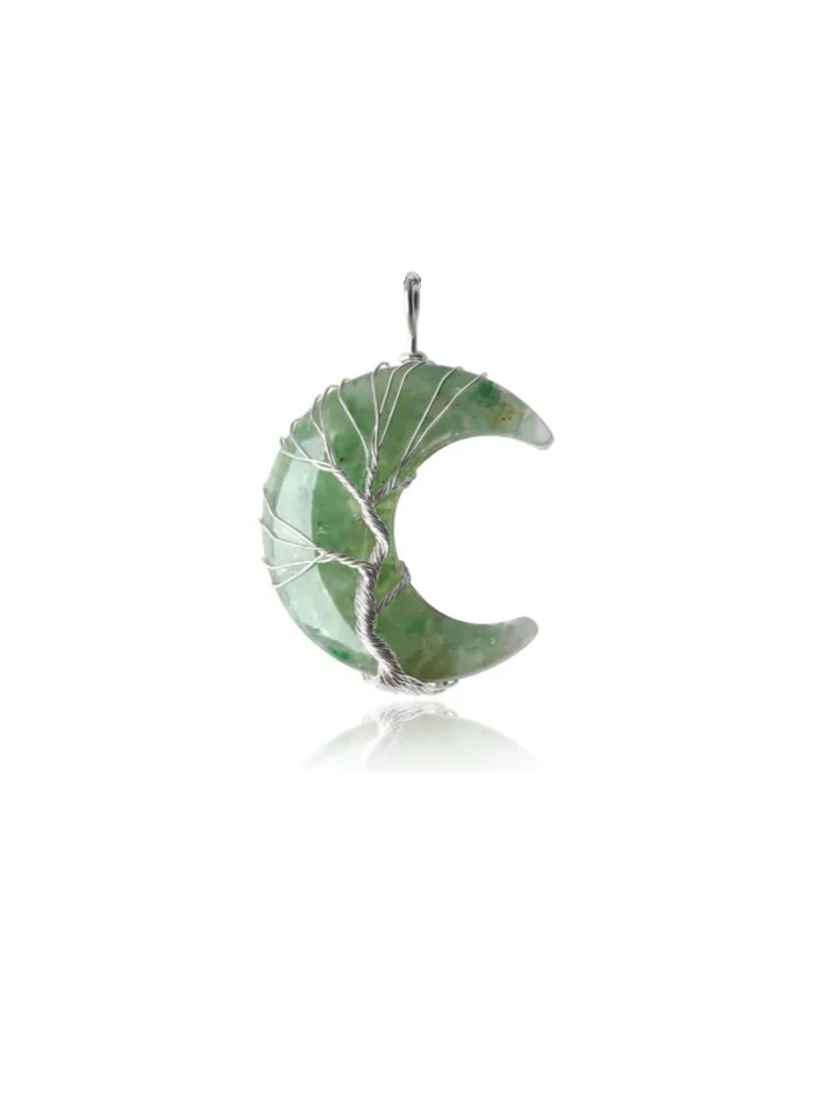 Crystal Moon Pendant Titanium Steel Necklace - Kép 8