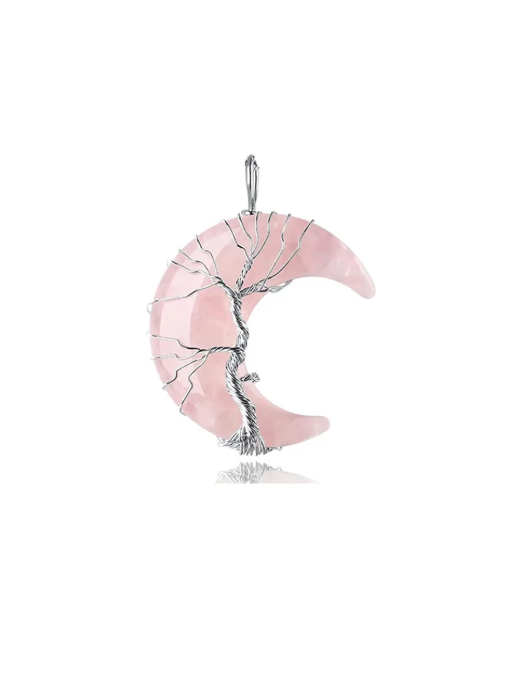 Crystal Moon Pendant Titanium Steel Necklace - Kép 6