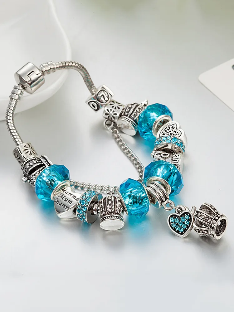Crown and Love Pendant Crystal Beaded Band - Image 3