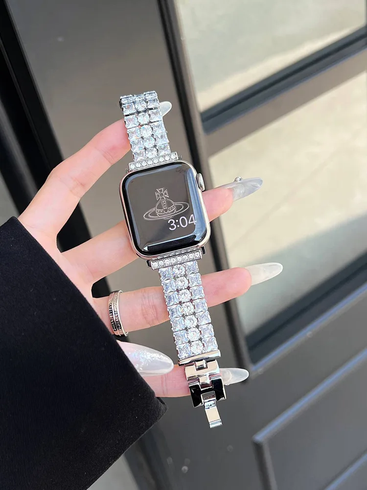 3-link Full Diamond Stainless Steel Band - Image 2