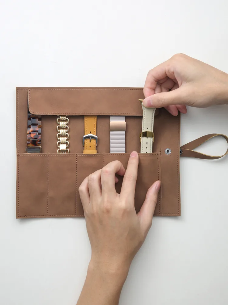 Sac de rangement pour bracelet de montre en cuir nubuck - Image 2