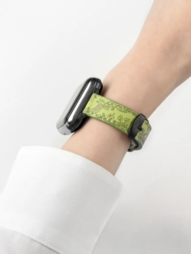 Creative Printed Slim Green Leather Band - Image 2