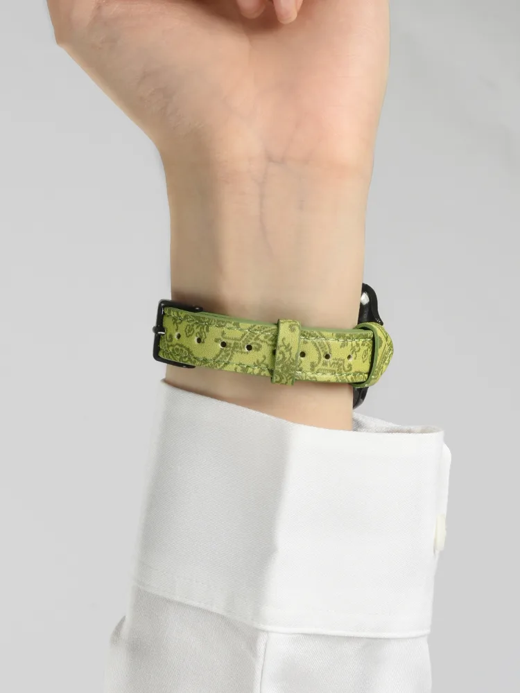 Creative Printed Slim Green Leather Band - Image 3
