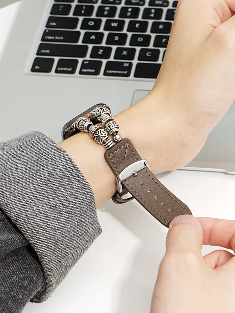 Ethnic Beaded Leather Band - 画像 (2)