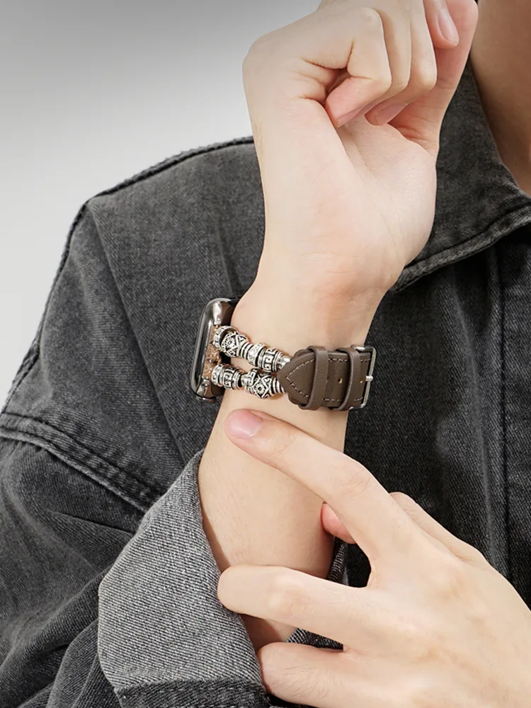 Ethnic Beaded Leather Band