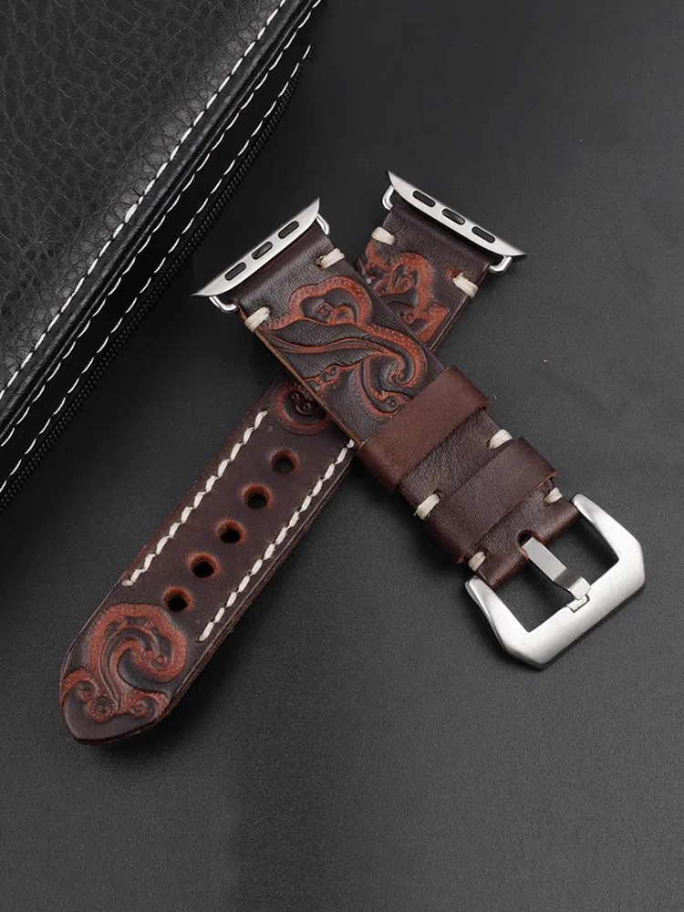 Vintage Engraved Leather Band - Obraz 2