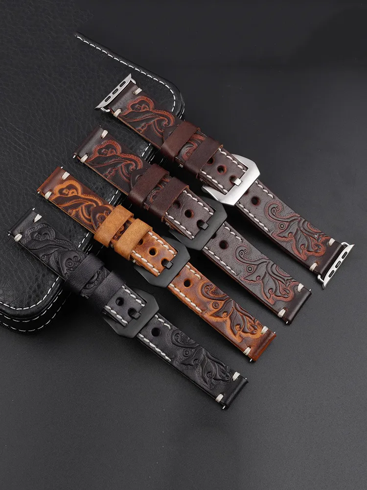 Vintage Engraved Leather Band - Obraz 3
