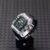 Transparent Case+Black Band+Silver Butterfly Buckle