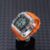 Transparent Case+Orange Band+Silver Butterfly Buckle