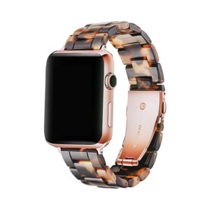 Tortoise Shell Apple Watch Band Resin Bands for Apple Watch Series 10 42mm 46mm Pretty Apple Watch Bands